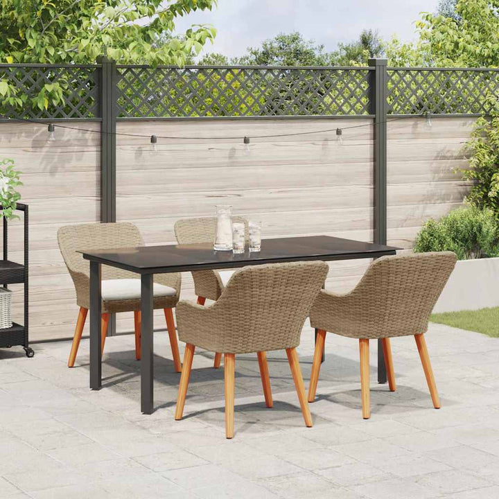 Have Spisebordssæt med pude 5 pcs Beige polyrattan