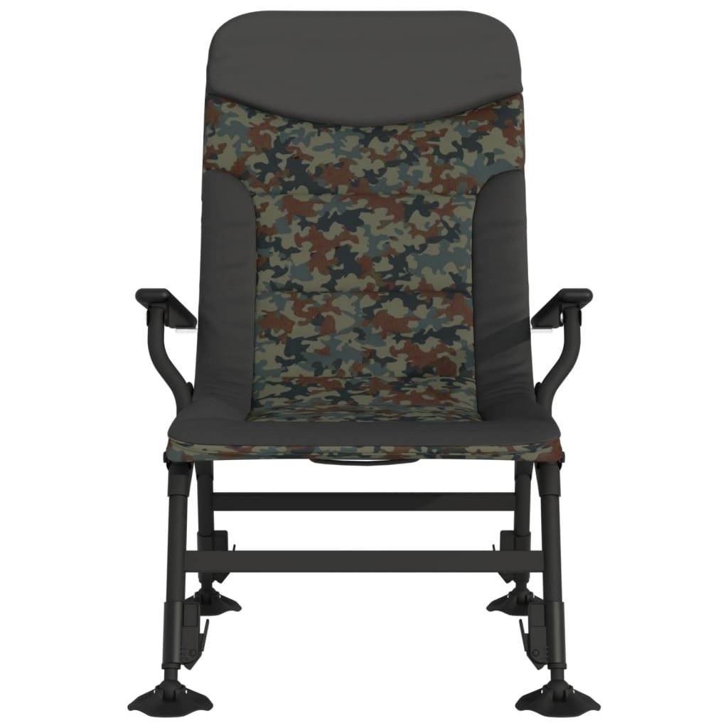 fiskestol med armlæn foldbar camouflage