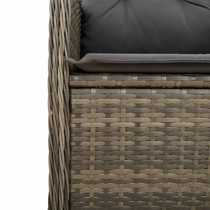 bistrosæt til haven 3 dele med hynder polyrattan grå