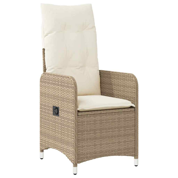 bistrosæt til haven 7 dele med hynder polyrattan beige
