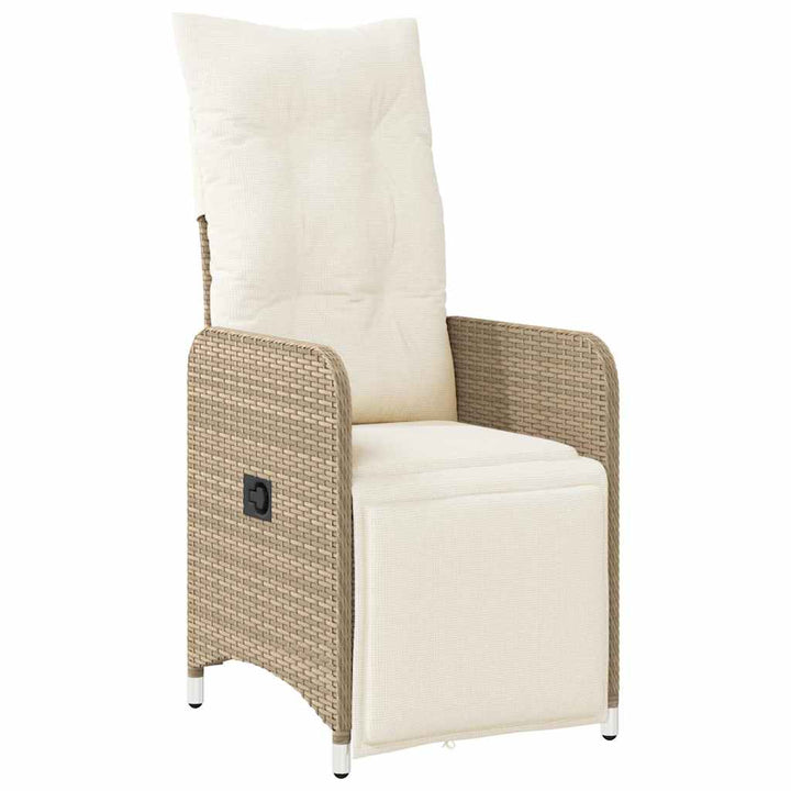 bistrosæt til haven 7 dele med hynder polyrattan beige
