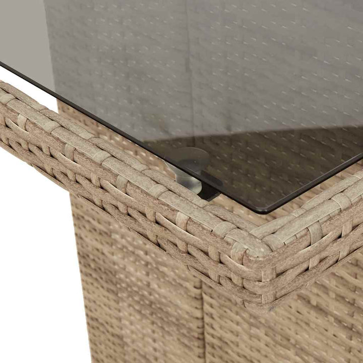 bistrosæt til haven 7 dele med hynder polyrattan beige