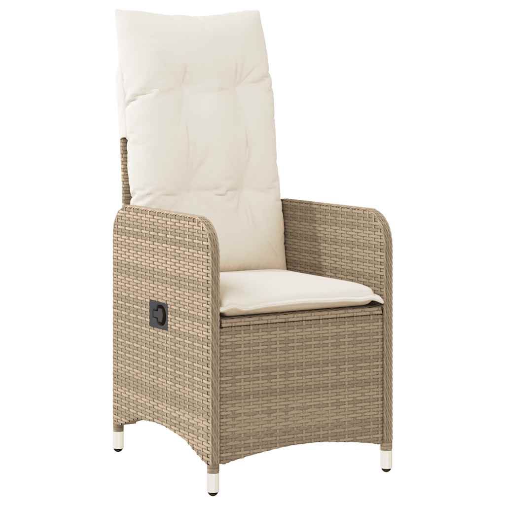 bistrosæt til haven 11 dele med hynder polyrattan beige