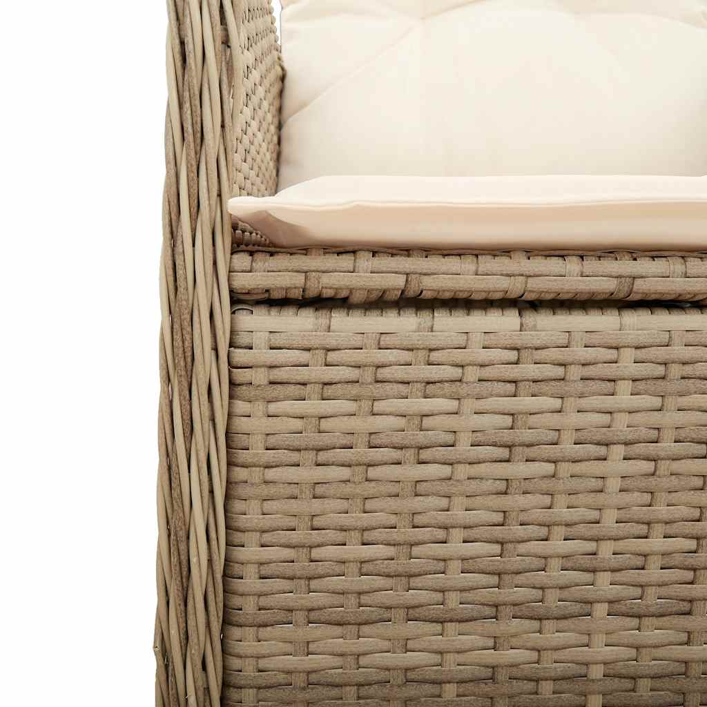 bistrosæt til haven 11 dele med hynder polyrattan beige