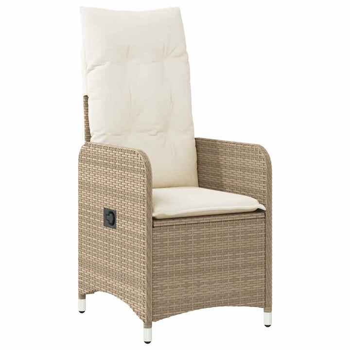 bistrosæt til haven 11 dele med hynder polyrattan beige