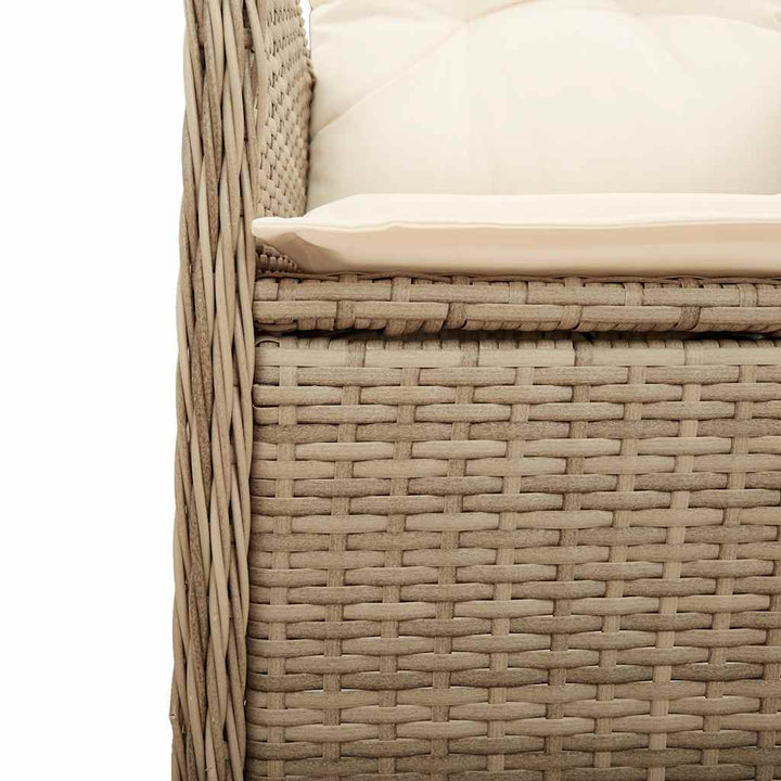 bistrosæt til haven 11 dele med hynder polyrattan beige