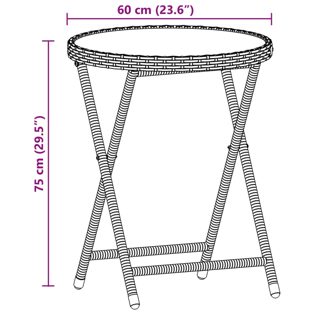 bistrosæt til haven 3 dele med hynder polyrattan og glas beige