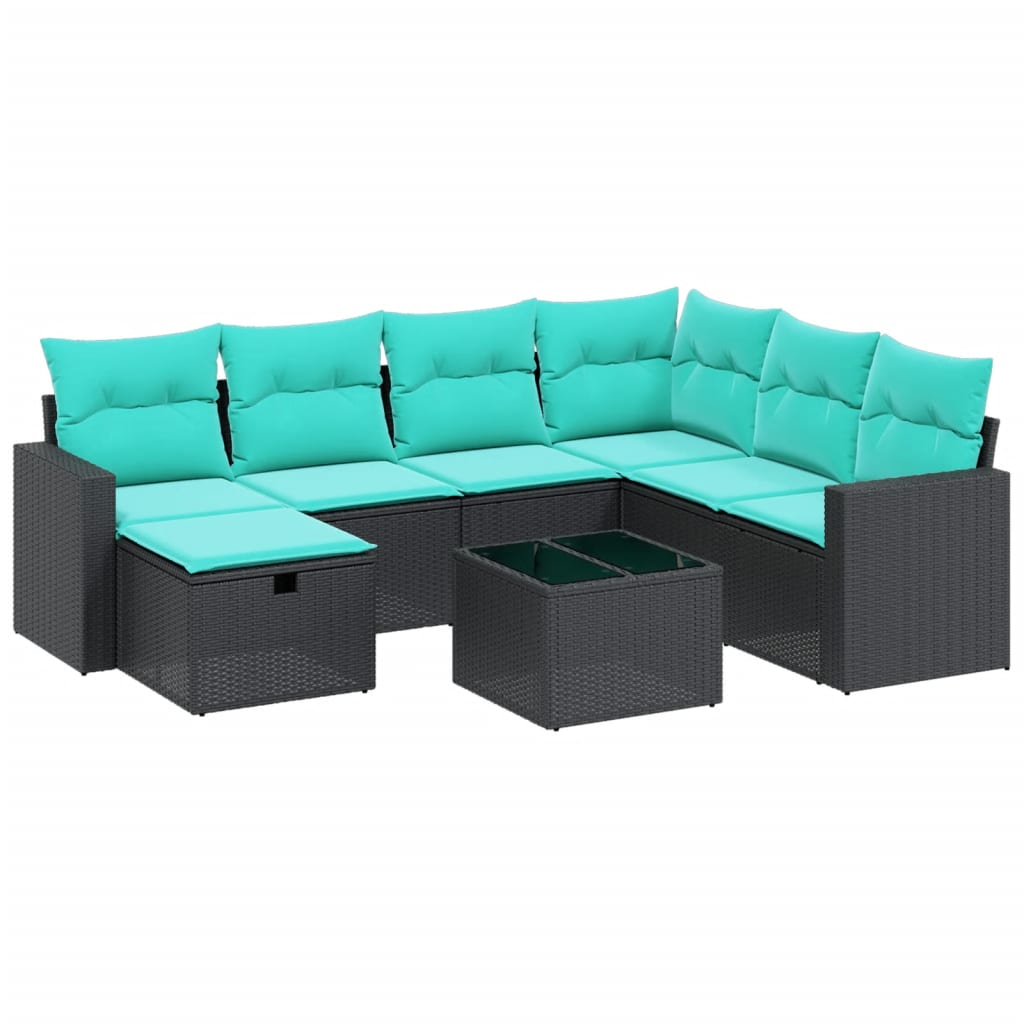 sofasæt til haven 7 dele med hynder polyrattan beige