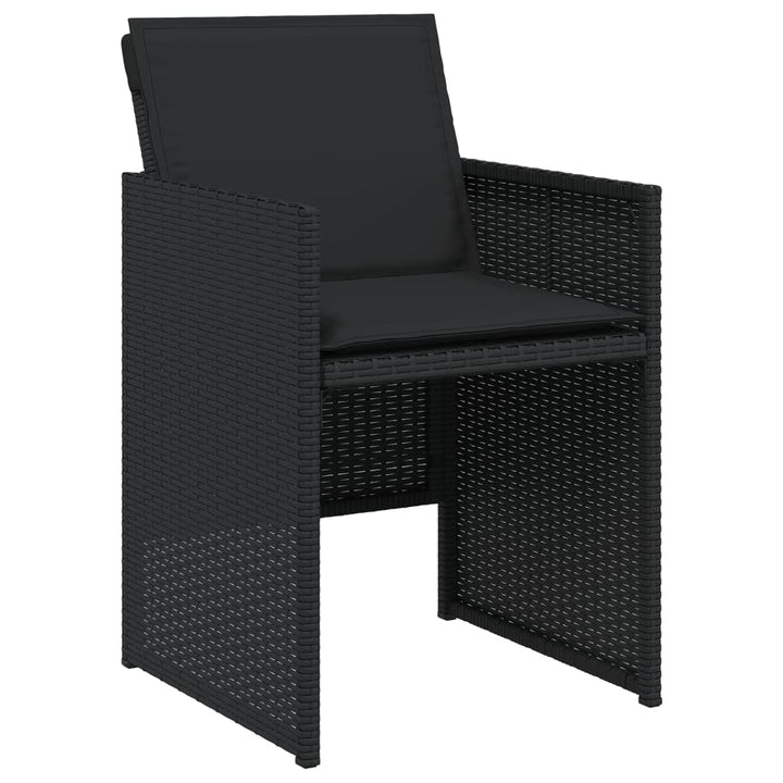 havestole med hynder 4 stk. polyrattan sort