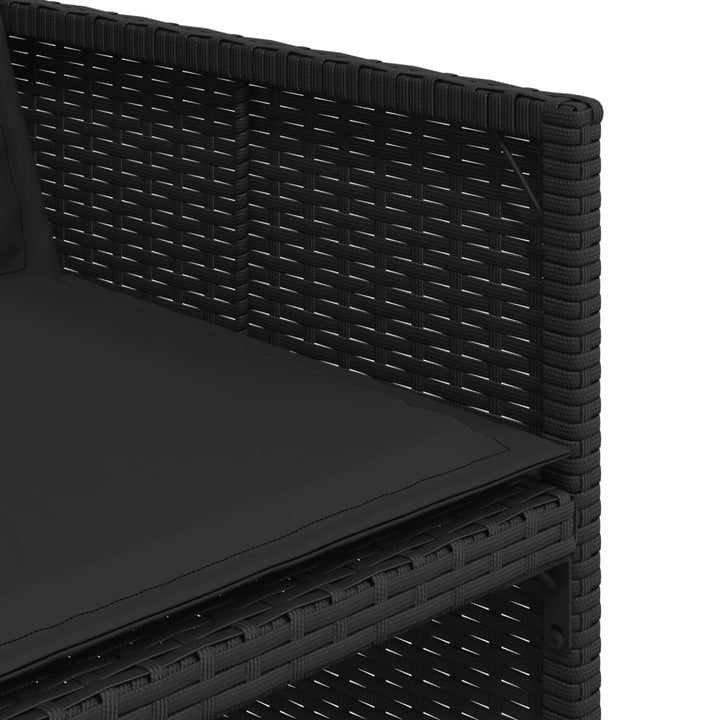 havestole med hynder 4 stk. polyrattan sort