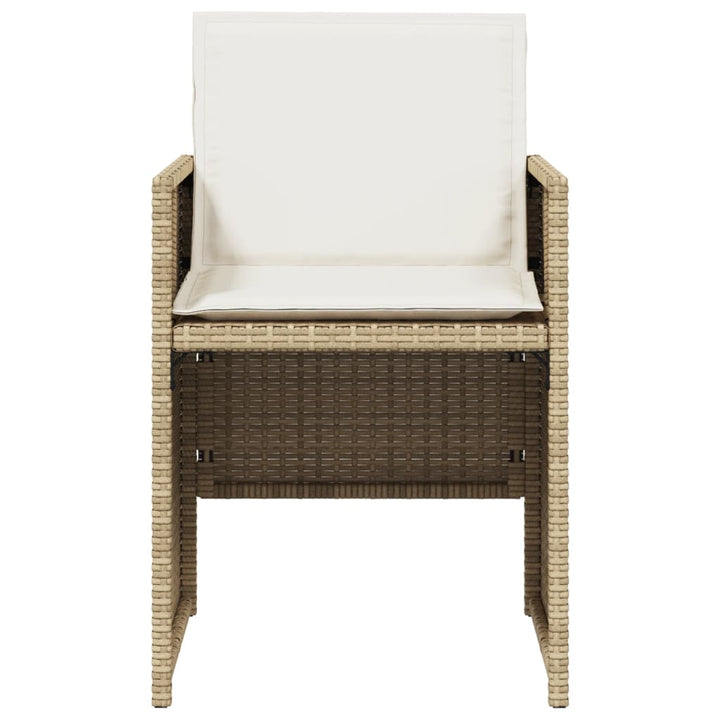 havestole 4 stk. med hynder polyrattan beige