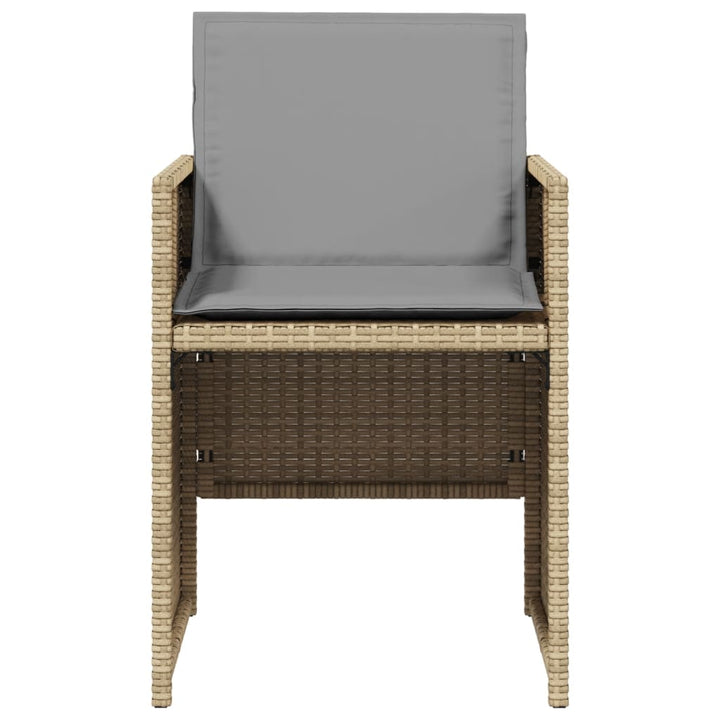 havestole 4 stk. med hynder polyrattan blandet beige