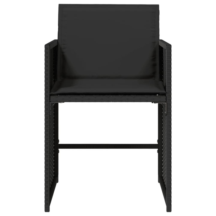 havestole med hynder 4 stk. polyrattan sort