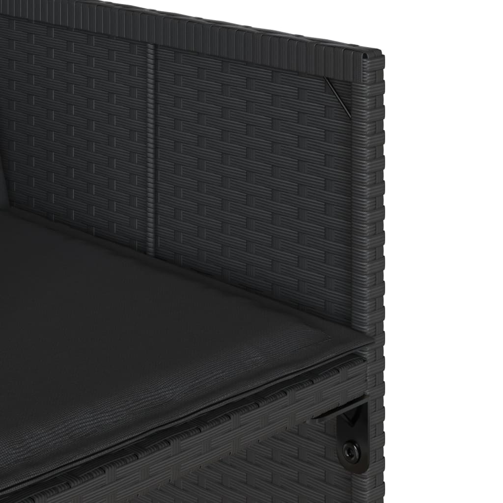 havestole med hynder 4 stk. polyrattan sort