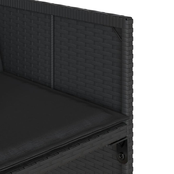 havestole med hynder 4 stk. polyrattan sort