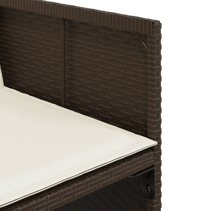 havestole 4 stk. med hynder polyrattan brun
