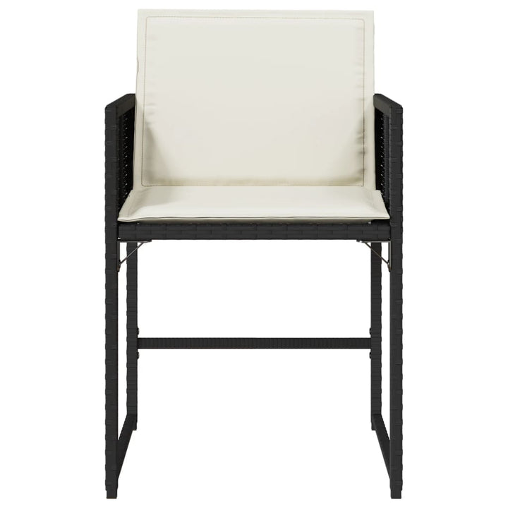 havestole med hynder 4 stk. polyrattan sort