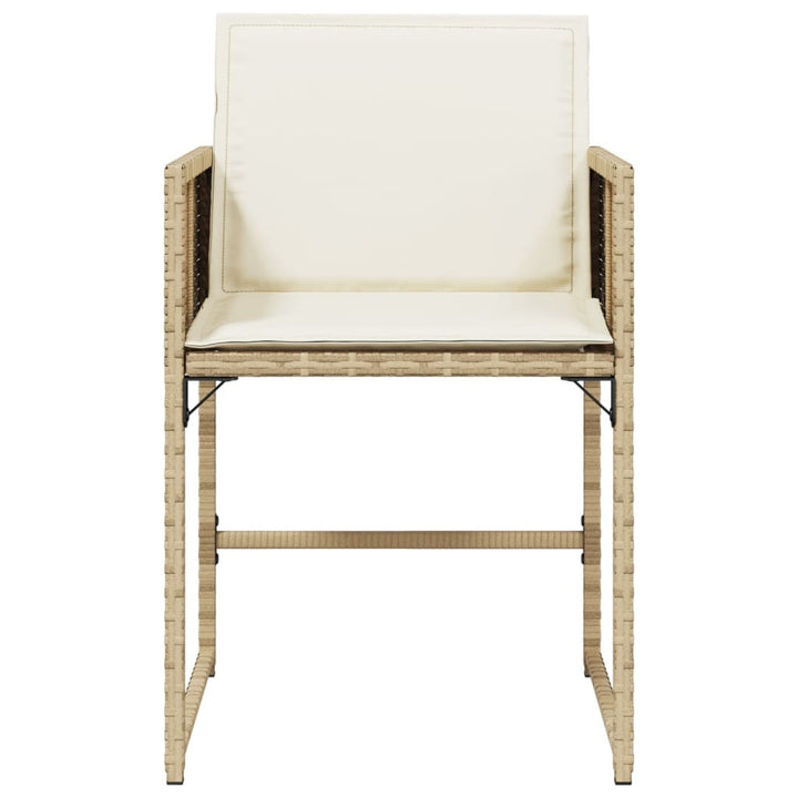 havestole 4 stk. med hynder polyrattan beige