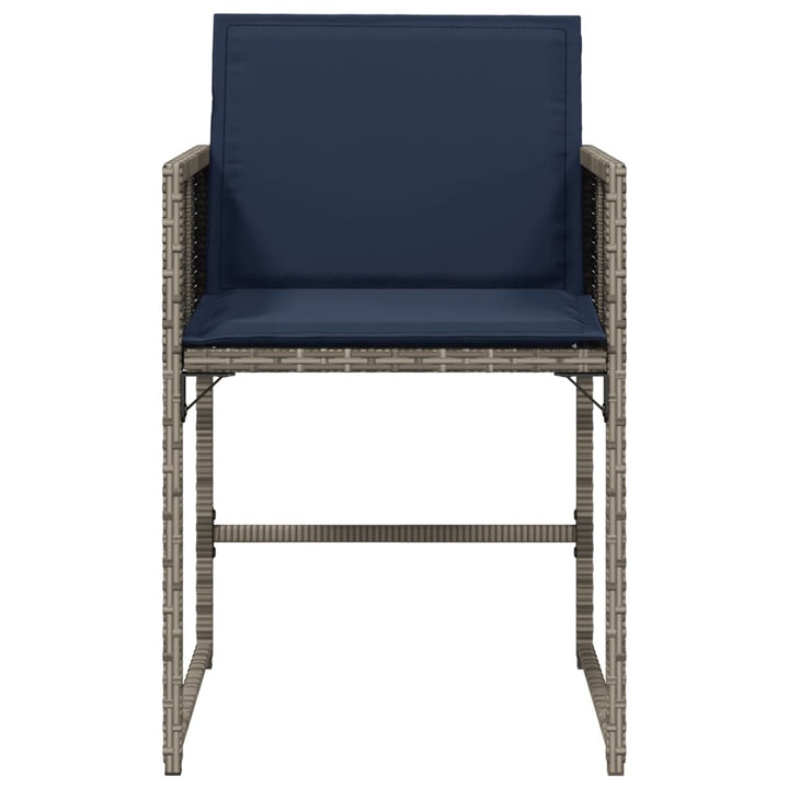 havestole med hynder 4 stk. polyrattan grå