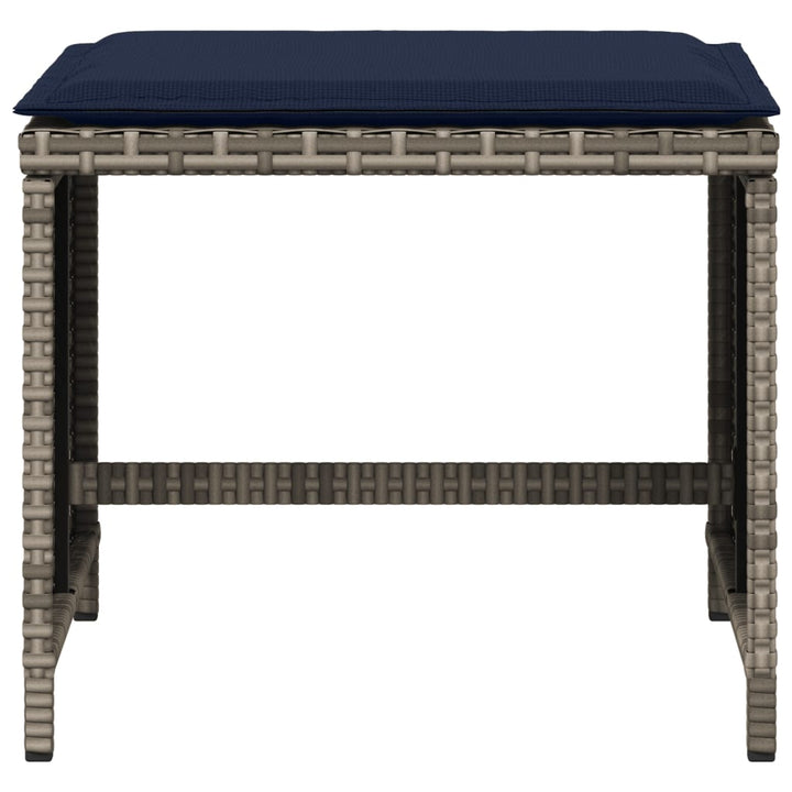 haveskamler 4 stk. med hynder 40x40x35 cm polyrattan grå