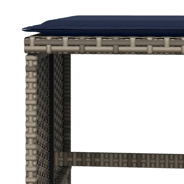 haveskamler 4 stk. med hynder 40x40x35 cm polyrattan grå