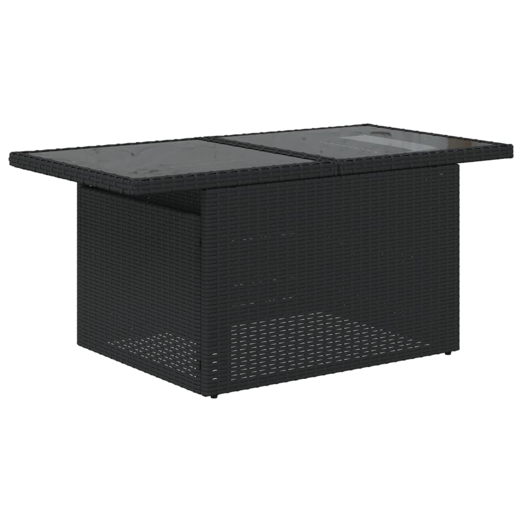 sofasæt til haven 7 dele med hynder polyrattan sort