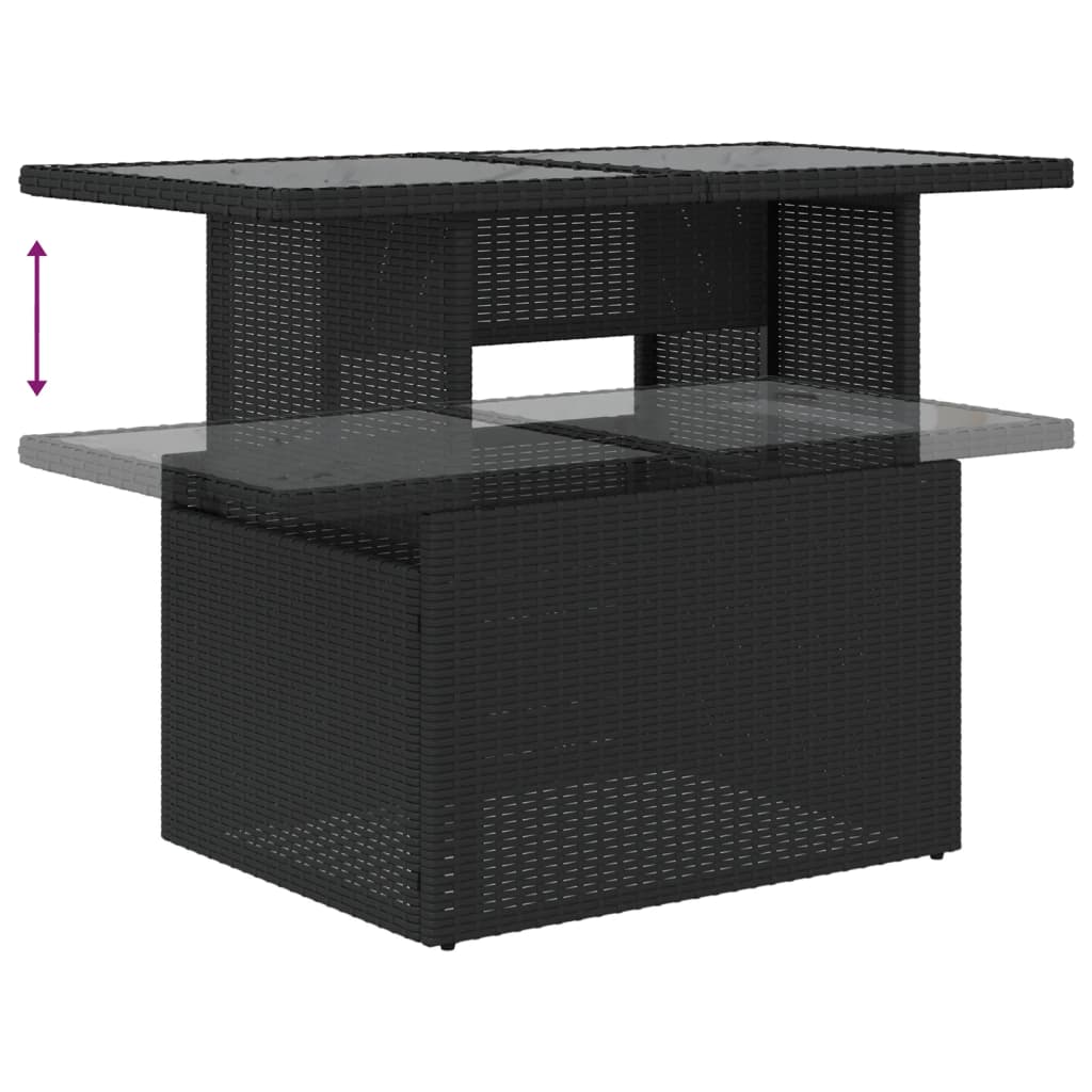 sofasæt til haven 7 dele med hynder polyrattan sort