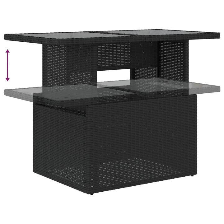 sofasæt til haven 7 dele med hynder polyrattan sort
