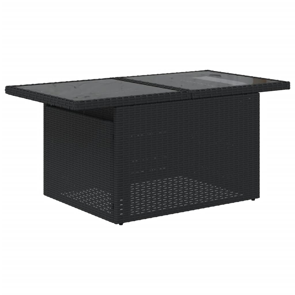 sofasæt til haven 7 dele med hynder polyrattan sort