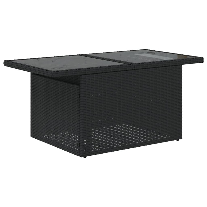 sofasæt til haven 7 dele med hynder polyrattan sort