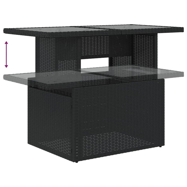 sofasæt til haven 7 dele med hynder polyrattan sort