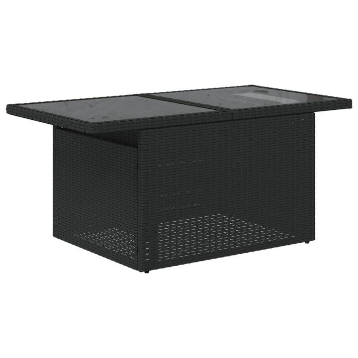sofasæt til haven 7 dele med hynder polyrattan sort