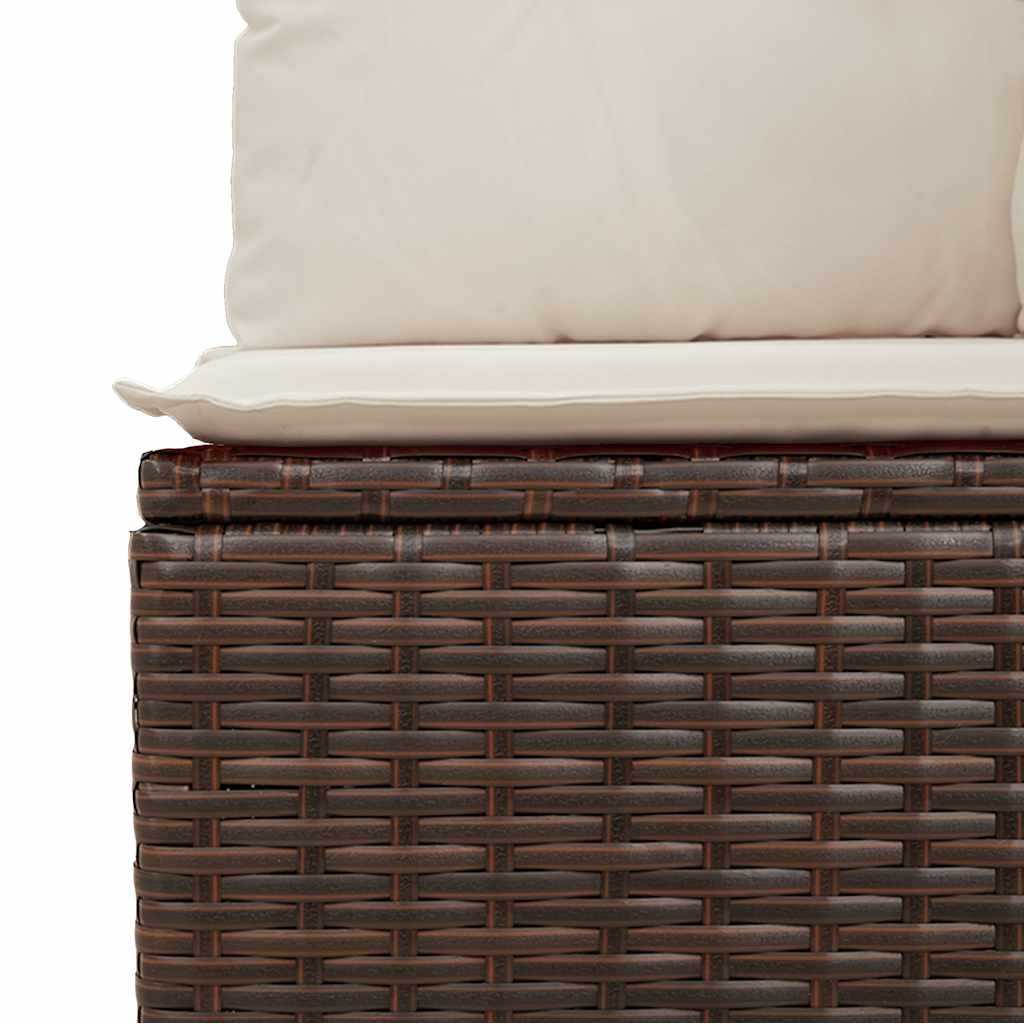 sofasæt til haven 7 dele med hynder polyrattan brun