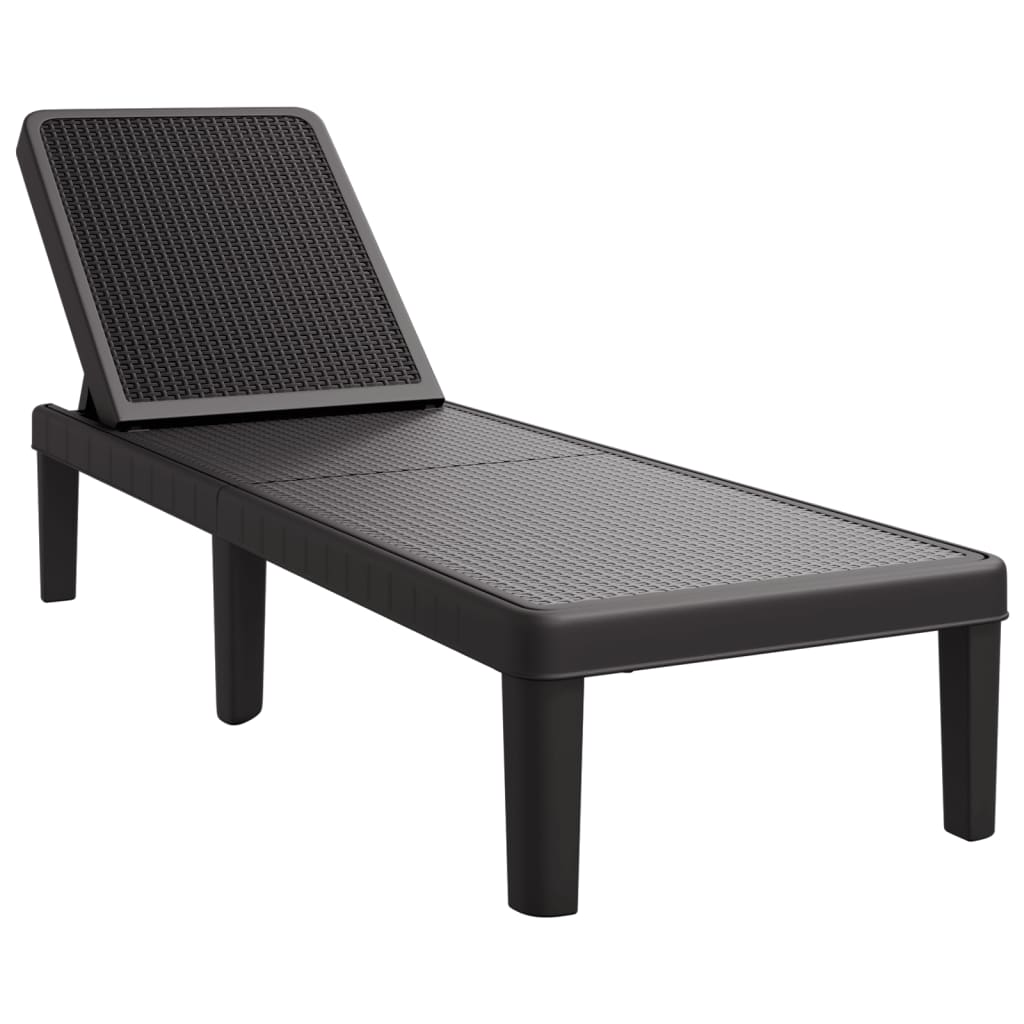 liggestol 155,5x57x28 cm højdejusterbar polypropylen