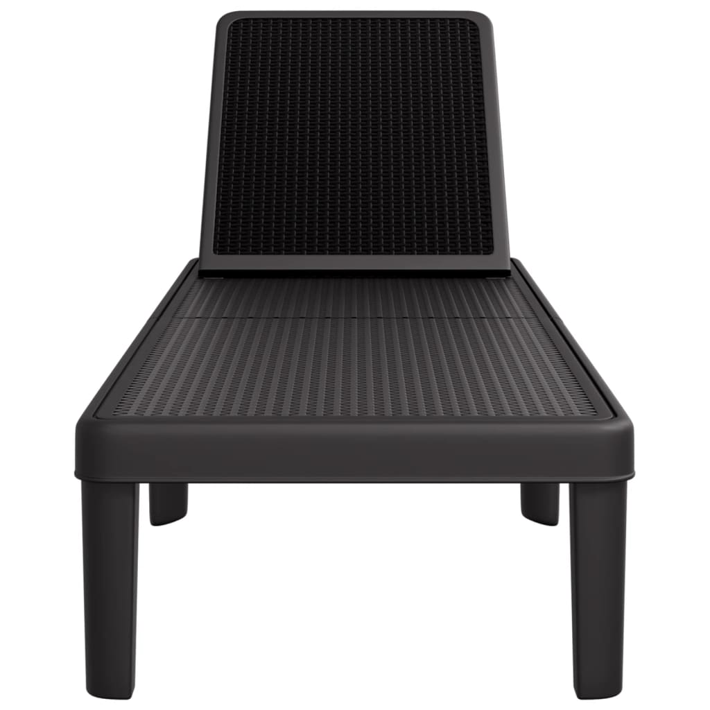 liggestol 155,5x57x28 cm højdejusterbar polypropylen