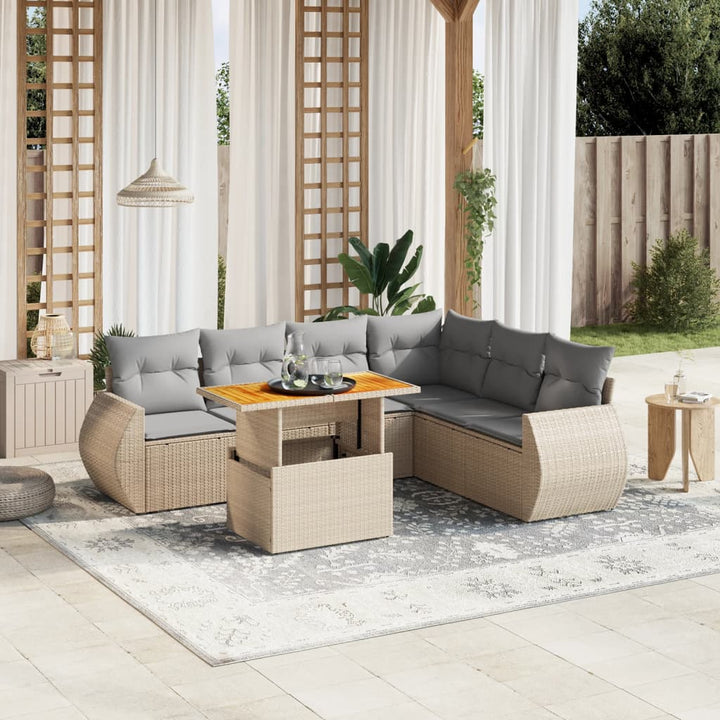 sofasæt til haven 8 dele med hynder polyrattan beige