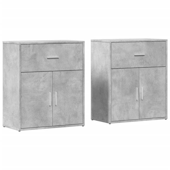 skænke 2 stk. 60x31x70 cm konstrueret træ betongrå