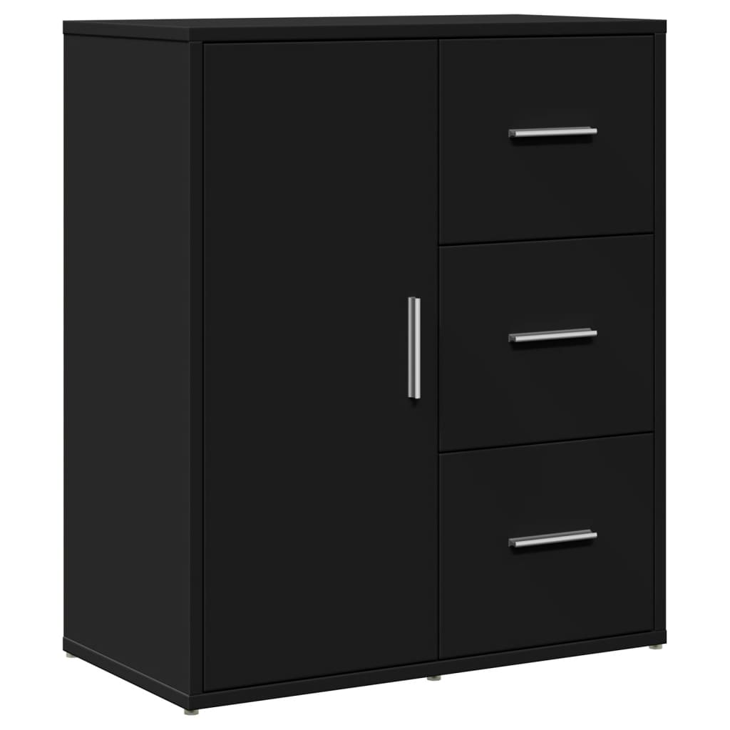 skænke 2 stk. 60x31x70 cm konstrueret træ sort