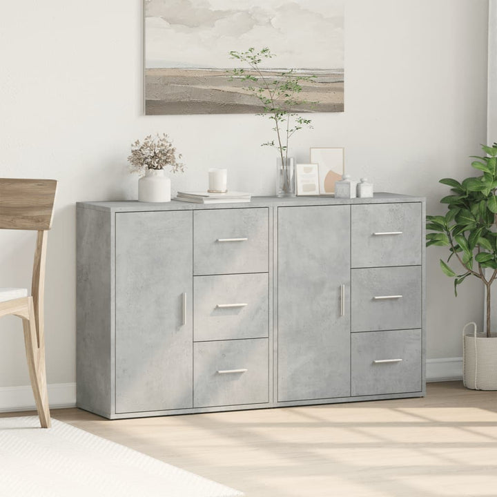 skænke 2 stk. 60x31x70 cm konstrueret træ betongrå