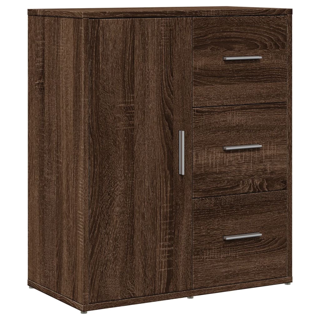skænke 2 stk. 60x31x70 cm konstrueret træ brun egetræsfarve
