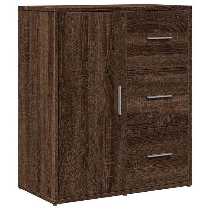 skænke 2 stk. 60x31x70 cm konstrueret træ brun egetræsfarve