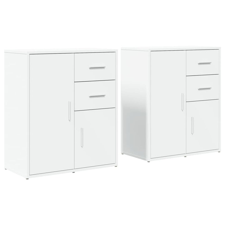 skænke 2 stk. 60x31x70 cm konstrueret træ hvid