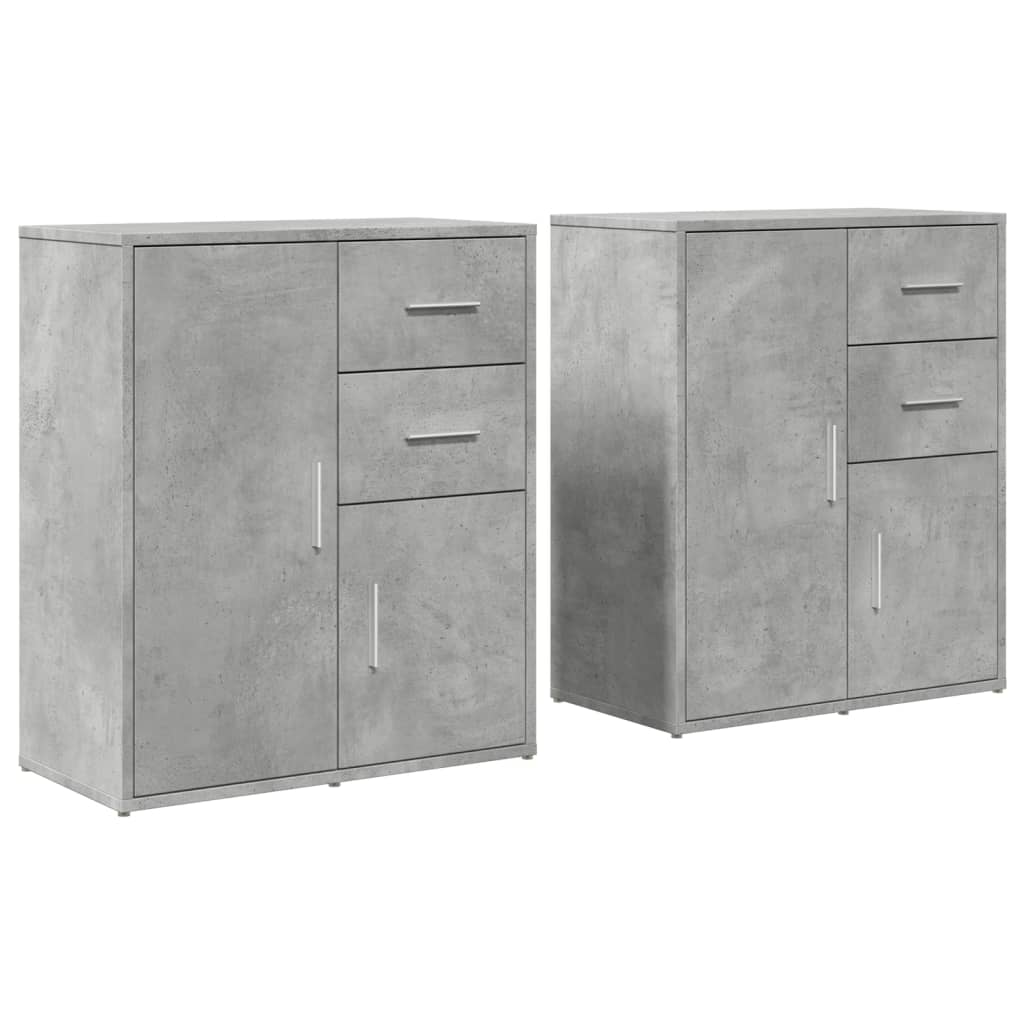 skænke 2 stk. 60x31x70 cm konstrueret træ betongrå