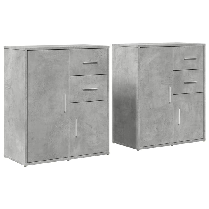 skænke 2 stk. 60x31x70 cm konstrueret træ betongrå