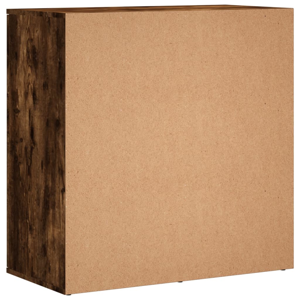 skænke 2 stk. 79x38x80 cm konstrueret træ røget egetræsfarve