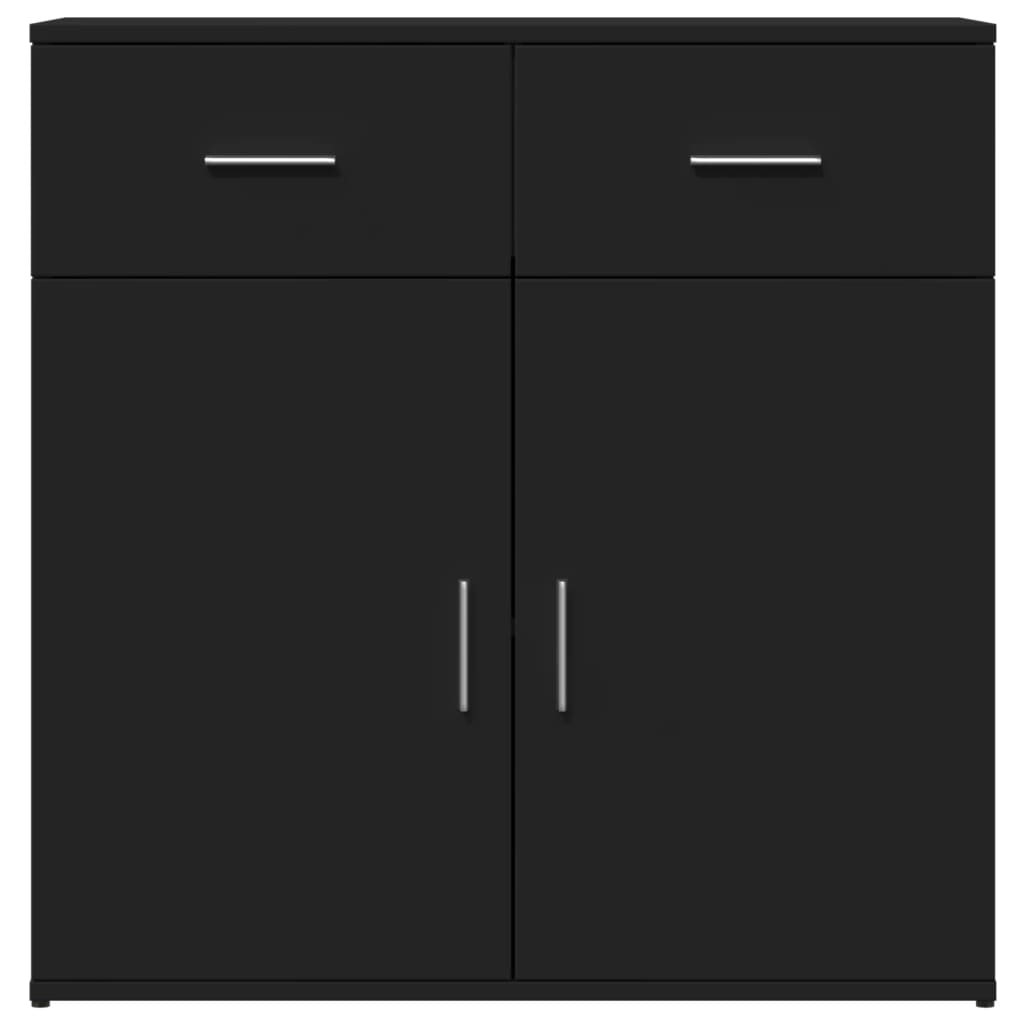 skænke 2 stk. 79x38x80 cm konstrueret træ sort