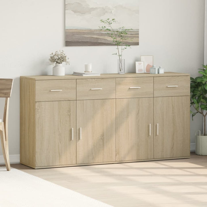 skænke 2 stk. 79x38x80 cm konstrueret træ sonoma-eg