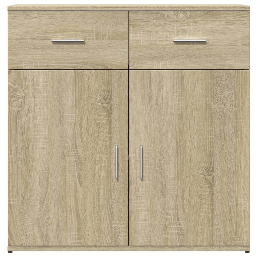 skænke 2 stk. 79x38x80 cm konstrueret træ sonoma-eg