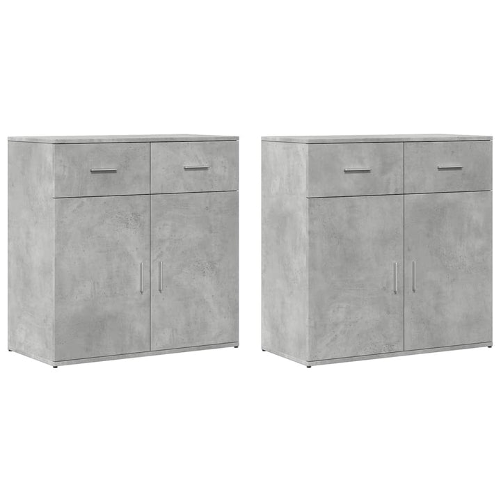 skænke 2 stk. 79x38x80 cm konstrueret træ betongrå