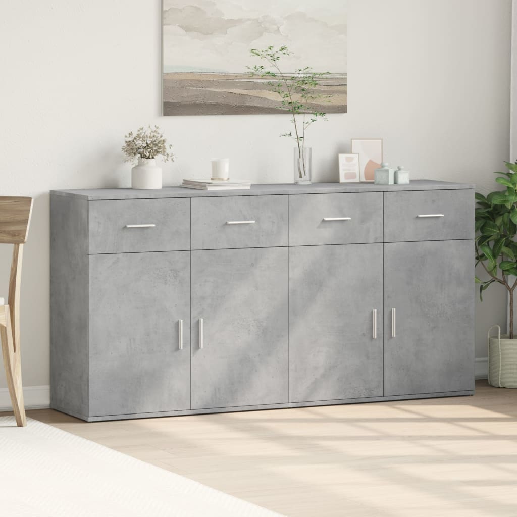 skænke 2 stk. 79x38x80 cm konstrueret træ betongrå